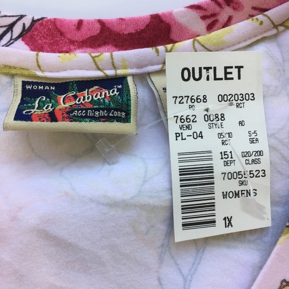 La Cabana 1X Pink Floral Bungalow Print Aloha - Picture 4 of 8